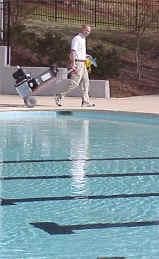 Pool Weasel system in use at a municipal lap pool