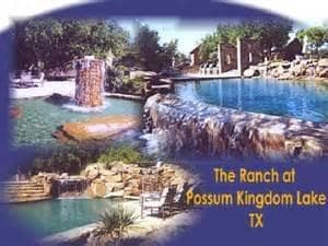 Waterfall pool features at The Ranch at Possum Kingdom Lake, TX