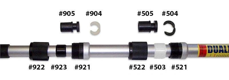 Telescopic pole replacement parts diagram